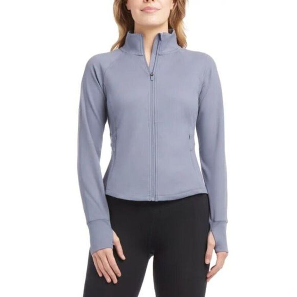 Jockey Ladies' Tulip Hem Yoga Jacket Size Medium Color Fog Grey